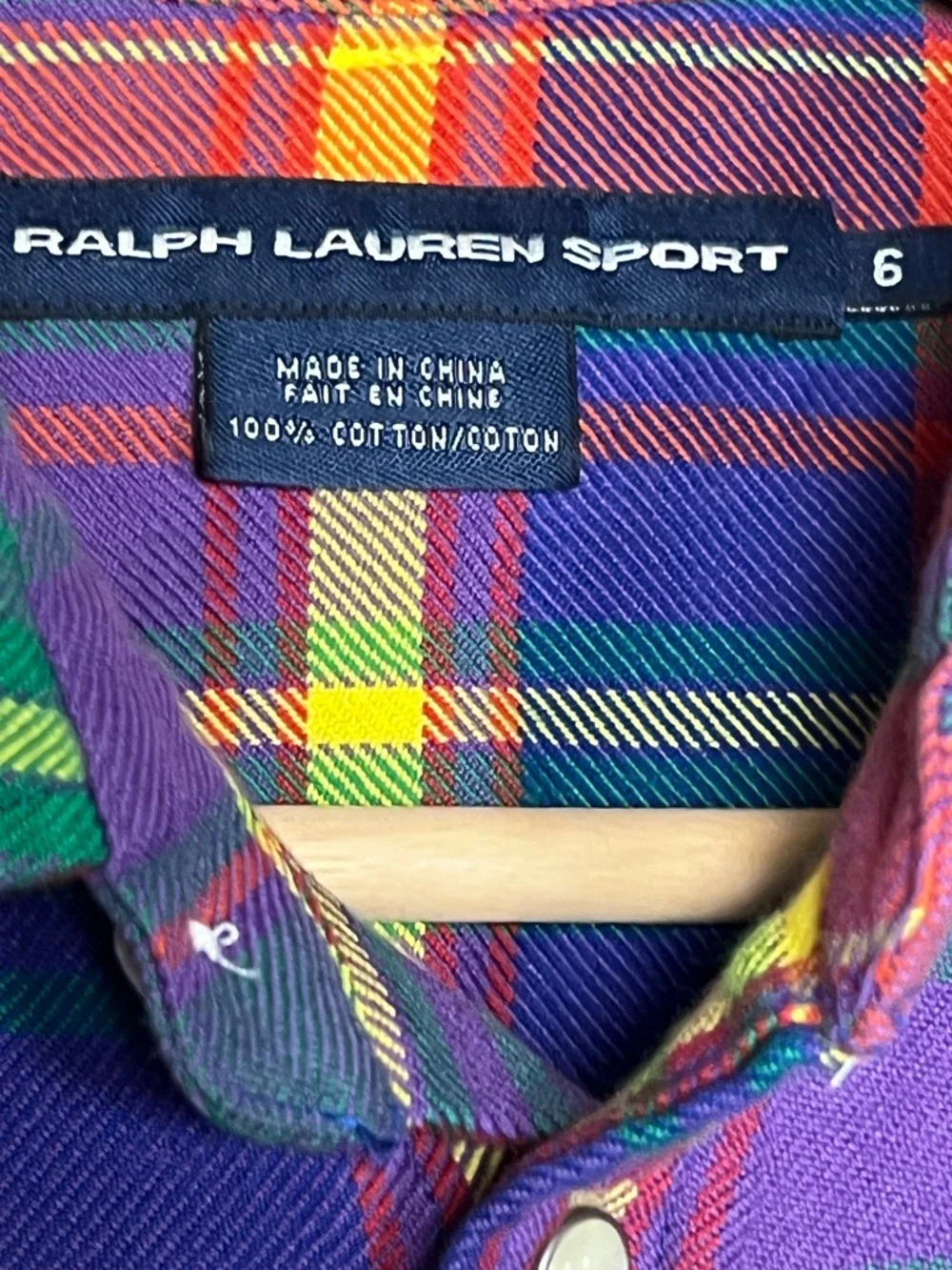 Vintage Ralph Lauren Western Shirt Snap Button Plaid Flannel Shirt Size 6 - Picture 10 of 10